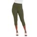 Plus Size Women's Everyday Stretch Cotton Capri Legging by Jessica London in Dark Olive Green (Size 26/28)