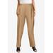 Plus Size Women's Stretch Knit Crepe Straight Leg Pants by Jessica London in Soft Camel (Size 14 W) Stretch Trousers