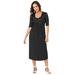 Plus Size Women's Pleated Tunic Dress by Jessica London in Black Dot (Size 16 W)