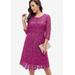 Plus Size Women's Lace Fit & Flare Dress by Jessica London in Raspberry (Size 12 W)