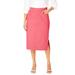 Plus Size Women's Comfort Waist Stretch Denim Midi Skirt by Jessica London in Tea Rose (Size 26) Elastic Waist Stretch Denim