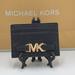 Michael Kors Bags | Michael Kors Reed Large Pebbled Leather Card Holder Case Wallet Color: Black | Color: Black/Gold | Size: Os