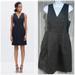 Madewell Dresses | Madewell Dark Gray Sleeveless Career Sheath Dress With Leather Inserts Size 4 | Color: Black/Gray | Size: 4