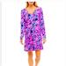 Lilly Pulitzer Dresses | Lilly Pulitzer Etta Long Sleeve T-Shirt Dress In Flock To The Top M Nwt | Color: Blue/Pink | Size: M