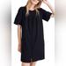 Madewell Dresses | Madewell Pleated Button-Front Shift Dress | Color: Black | Size: S