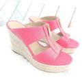 Michael Kors Shoes | Michael Kors Womens Bradley 40s3byms1d Geranium Wedge Espadrille Sandal Sz 7.5m | Color: Pink | Size: 7.5