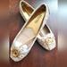 Michael Kors Shoes | Michael Kors Signature Fulton Moccasins Flats In Vanilla With Gold Logo Size 9.5 | Color: Cream | Size: 9.5