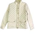 J. Crew Jackets & Coats | J.Crew Quilted Puffer Jacket Coat Full Zip & Snaps Pockets Women’s | Color: Cream | Size: M