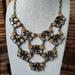 J. Crew Jewelry | J. Crew Statement Necklace Topaz Honey Clear Stones Oxidized Brass 10 Medallions | Color: Blue | Size: See Description