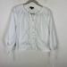 J. Crew Tops | J. Crew Womens White Cotton Poplin V Neck Tie Sleeve Button Top Sz Xs Peasant | Color: White | Size: Xs