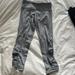 Lululemon Athletica Pants & Jumpsuits | Lululemon Light Grey Cotton Cropped Leggings With Ruching At Bottom, Size 4 | Color: Gray | Size: 4