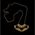 Madewell Jewelry | Madewell Obsidian Fan Necklace | Color: Black/Gold | Size: Os