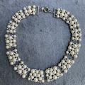 J. Crew Jewelry | J. Crew Glass Pearl And Rhinestone Necklace Extremely Rare | Color: Silver/White | Size: Os