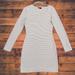 Kate Spade Dresses | Kate Spade Saturday Size Xs Slant Neck Long Sleeve Striped Mini Dress Cotton Euc | Color: Black/Cream | Size: Xs