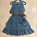 Michael Kors Dresses | Michael Kors Ruffle Jean Dress With Belt | Color: Blue | Size: Xl