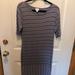 Lularoe Dresses | Lularoe Blue And Gray Striped Julia L | Color: Blue/Gray | Size: L