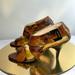 Michael Kors Shoes | Michael Kors 8 Genuine Snake Skin Crisscross Top Peep Toe | Color: Black/Brown | Size: 8