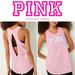 Pink Victoria's Secret Tops | New Victoria's Secret Pink Racerback Perfect Tank Top Pink Daisy White Large | Color: Pink/White | Size: L