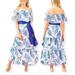 Lilly Pulitzer Dresses | Lilly Pulitzer White Floral Ruffle Off Shoulder Eyelet Midi Dress Xxs 0 Blue | Color: Blue/White | Size: Xxs