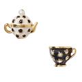 Kate Spade Jewelry | Kate Spade Alice In Wonderland Teacup Tea Time Stud Earrings | Color: Black/White | Size: Os