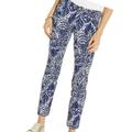 Lilly Pulitzer Pants & Jumpsuits | Lilly Pulitzer Kelly Knit Skinny Ankle Pants Color High Tide Navy By Land Or Sea | Color: Blue/White | Size: 10