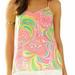 Lilly Pulitzer Tops | Lilly Pulitzer Multicolor Silk Dusk Flamingo Paisley Tank Top Size S | Color: Green/Pink | Size: S