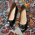J. Crew Shoes | J. Crew Satin Pointed Toe Flats | Color: Black/Gray | Size: 6.5