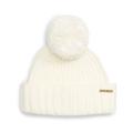 Michael Kors Accessories | Michael Kors Cream Fold-Over Pom Beanie Hat Womens Os | Color: Cream | Size: Os