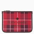 Kate Spade Bags | Kate Spade New York Ella Plaid Large Zip Pouch | Color: Black/Red | Size: Os