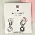 Kate Spade Jewelry | Kate Spade Silver Cubic Zirconia Huggie Open-Spade Earrings | Color: Silver | Size: Os