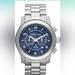 Michael Kors Accessories | Michael Kors Watch Hunger Stop Silver-Tone Stainless Steel Mk8314 Watch. Unisex | Color: Blue/Silver | Size: Os