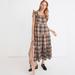 Madewell Dresses | Madewell Flutter-Sleeve Tiered Midi Dress In Plaid | Color: Cream | Size: L