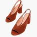 Madewell Shoes | Madewell Brown Suede Slingback Open Toe Heels | Color: Brown | Size: 7.5