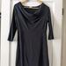 J. Crew Dresses | J.Crew Black Drape-Neck 3/4 Sleeve Dress, Size S | Color: Black | Size: S