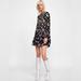 Zara Tops | Brand New W Tags! Zara Black Floral Print Tunic Size M | Color: Black | Size: M