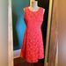 Jessica Simpson Dresses | Jessica Simpson Sleeveless Coral Pink Lace Floral A-Line Dress Women’s Size 6 | Color: Orange/Pink | Size: 6