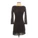 Diane von Furstenberg Casual Dress Crew Neck 3/4 sleeves: Brown Solid Dresses - Women's Size 0