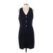 Ann Taylor Casual Dress - Sheath V Neck Sleeveless: Black Solid Dresses - Women's Size 4