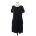 Cupio Casual Dress - Shift: Black Solid Dresses - Women's Size Large