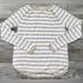 Michael Kors Sweaters | Michael Kors Tan White Striped Gold Zippers Lightweight Pullover Sweater Small | Color: Tan/White | Size: S