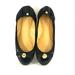 Michael Kors Shoes | Michael Kors Black Leather Logo Gold Bow Slip On Ballet Flats 9 M | Color: Black/Gold | Size: 9