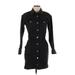 Derek Lam 10 Crosby Casual Dress - Mini Collared 3/4 sleeves: Black Print Dresses - Women's Size 4