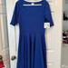 Lularoe Dresses | Lularoe Nicole Dress - Blue Xl | Color: Blue | Size: Xl