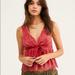 Free People Tops | New Free People Chante Lace Tank Top In Frenchie Kiss Size Xs | Color: Pink/Red | Size: Xs