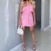 Zara Dresses | Linen Zara Pink Two Piece Dress Mini Short Size M | Color: Pink | Size: M