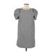 Zara Basic Casual Dress - Mini High Neck Short sleeves: Gray Dresses - Women's Size Medium