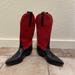 Nine West Shoes | Ladies Nine West Western Boots. Suede And Leather Size 7. | Color: Black/Red | Size: 7