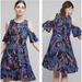 Anthropologie Dresses | Maeve Anthropologie Size 2 Cold Shoulder Dress Floral Boho A-Line Ruffle Boho | Color: Blue | Size: 2