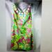 Lilly Pulitzer Dresses | Lilly Pulitzer Pink/Green Shift Dress Embroidered & Back Cut Out Sz 8 | Color: Green/Pink | Size: 8