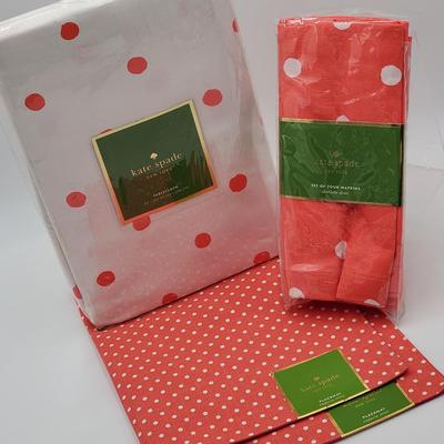 Kate Spade Dining | Kate Spade Nwt Tablecloth, Napkins & Placemats | Color: Red/White | Size: Os